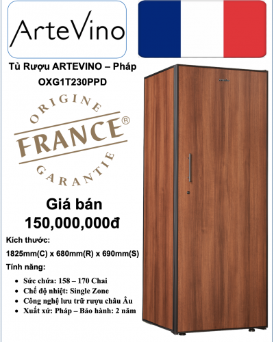 Tủ rượu ARTEVINO - OXG1T230PPD