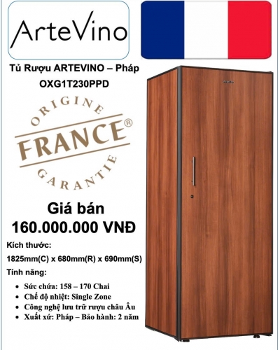 Tủ rượu ARTEVINO - OXG1T230PPD