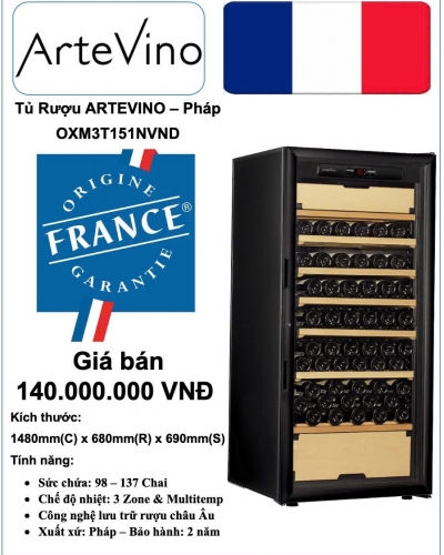 Tủ rượu ARTEVINO - OXM3T151NVND